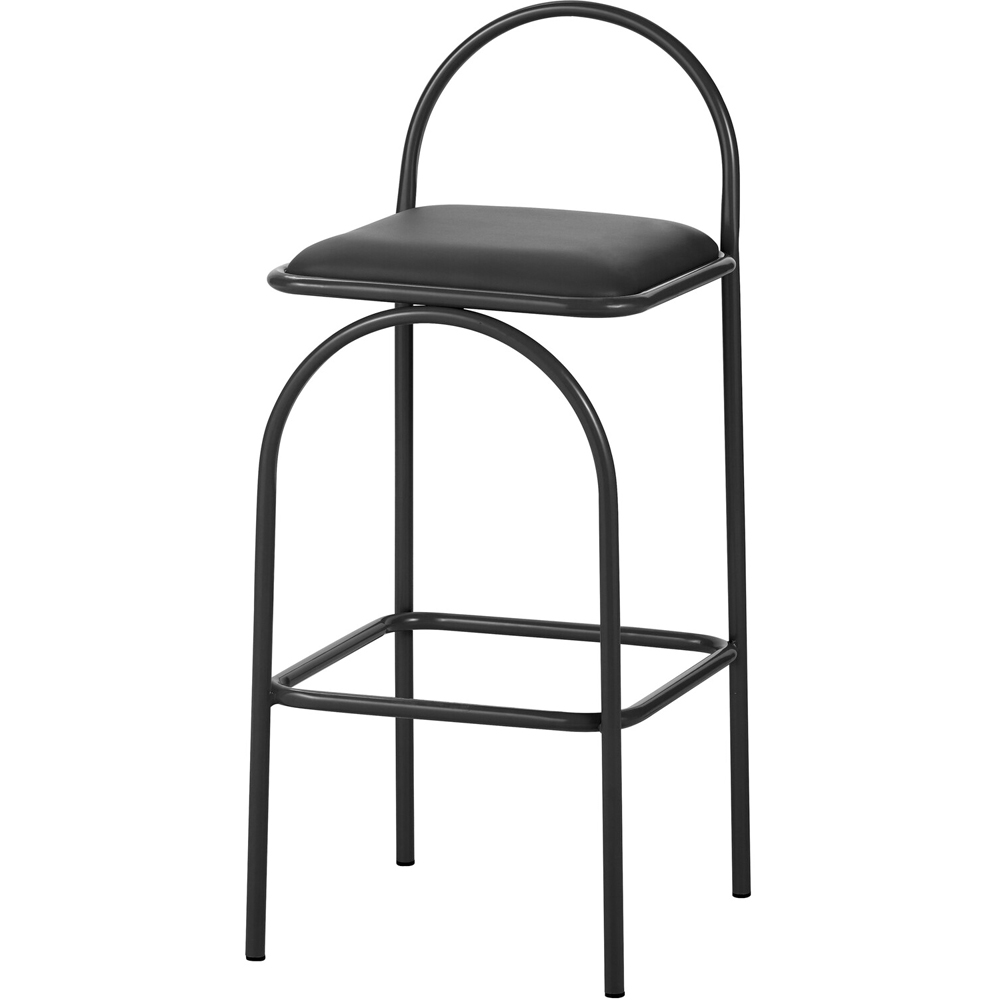 Rounded Barstool Black  - Black Image 2
