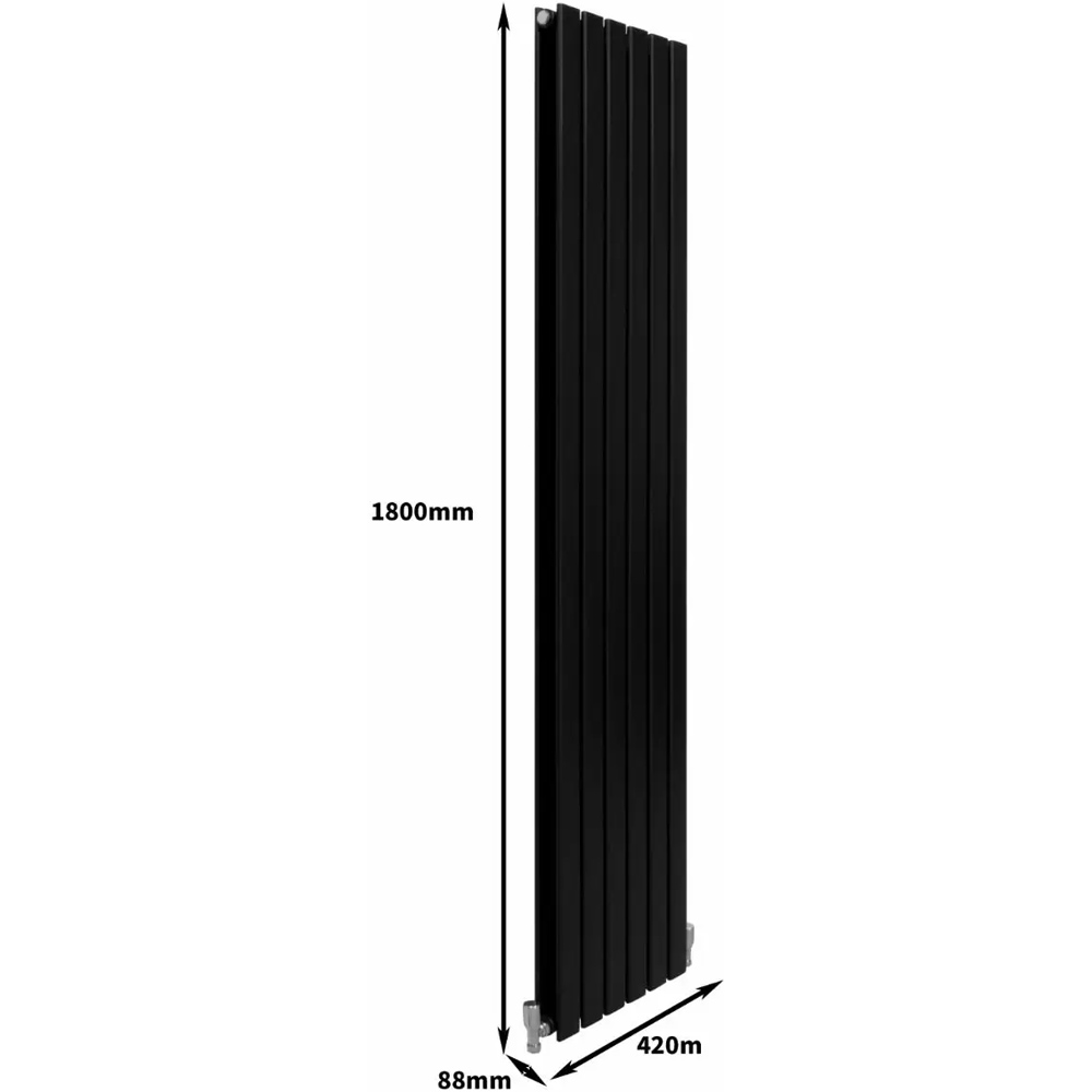 MonsterShop Black Flat Radiator 1800 x 420mm Image 6