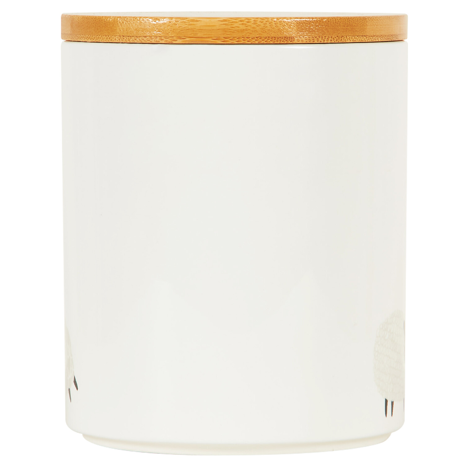 Highland Flock Biscuit Canister with Bamboo Lid - White Image 3