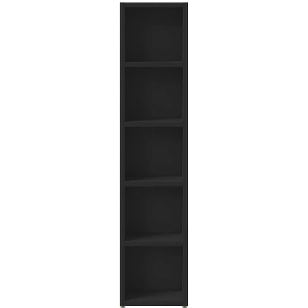 Walplus 5 Shelf Black CD Cabinet Set of 2 Image 5
