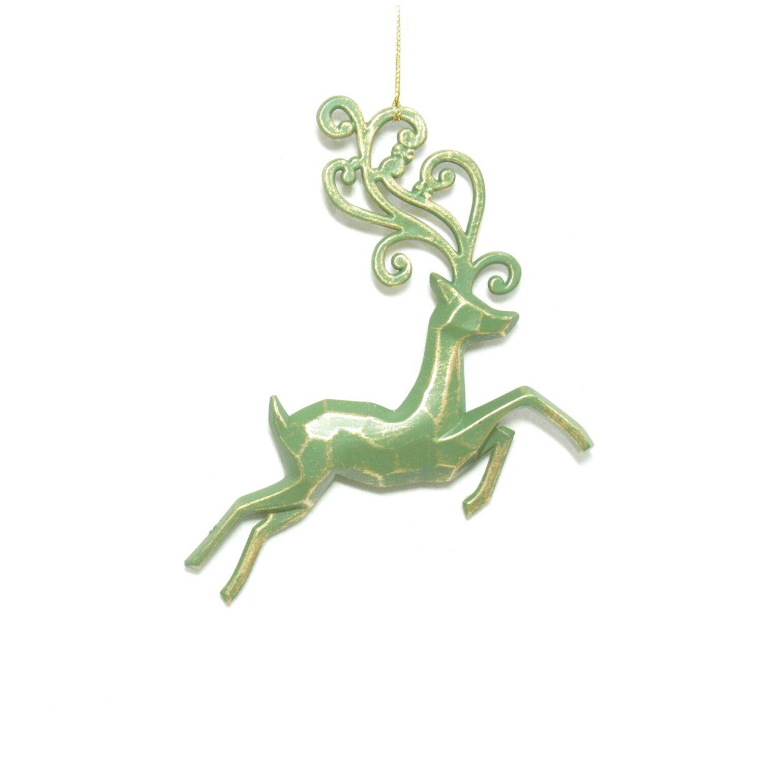 Brushed Gold Reindeer Hanging Decoration Image 2