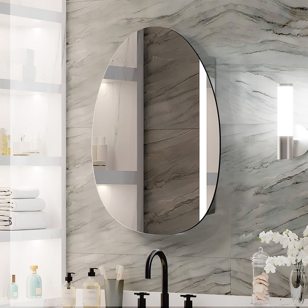 Denver Bathroom Mirror Cabinet - Silver Image 5
