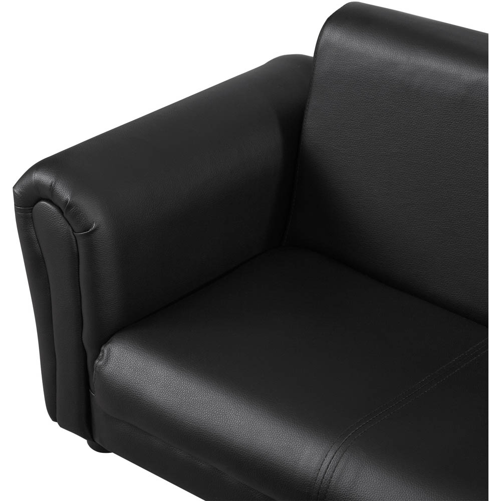 HOMCOM Kids Sofa Set 2 Seater Armchair with Footrest for 18-36 Months, Black Image 8