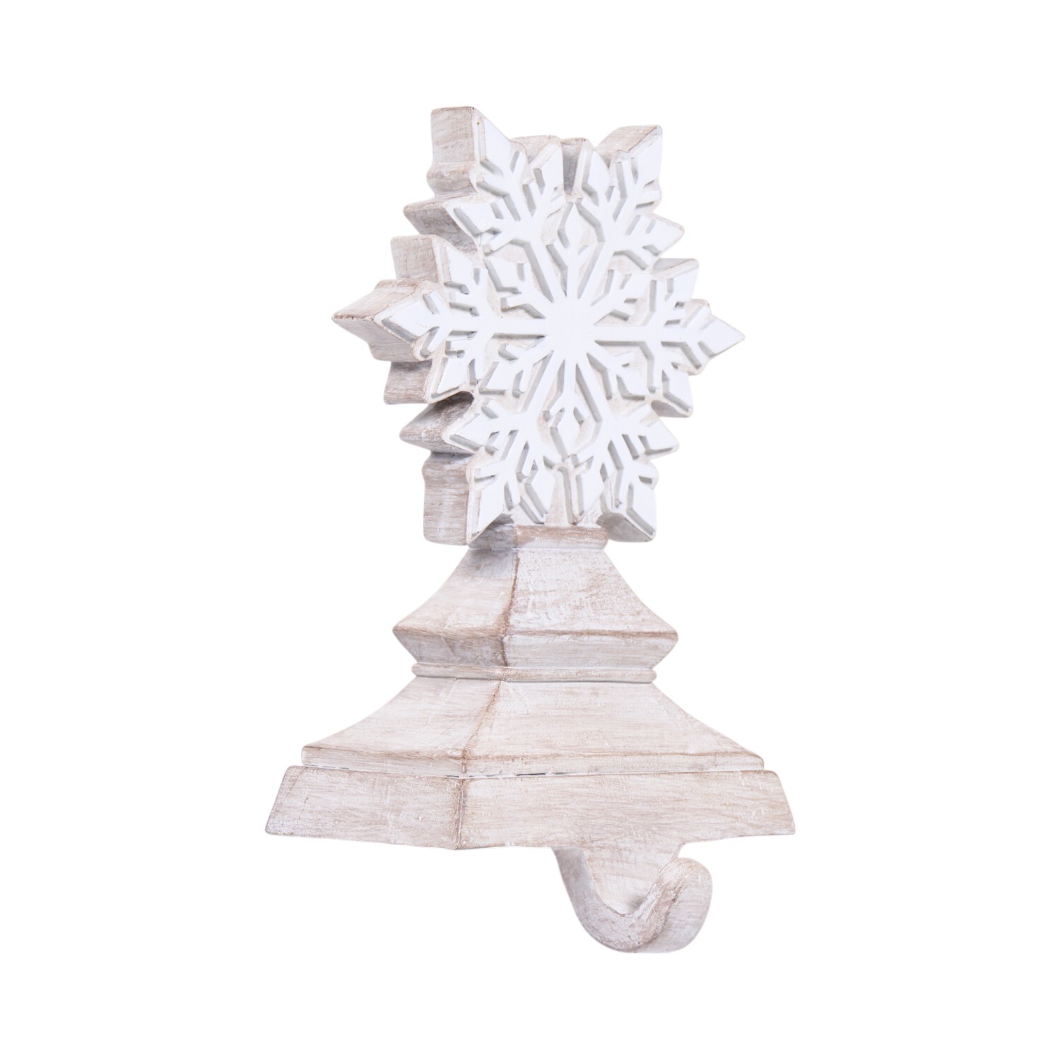 Snowflake Stocking Holder White and Natural Image 2