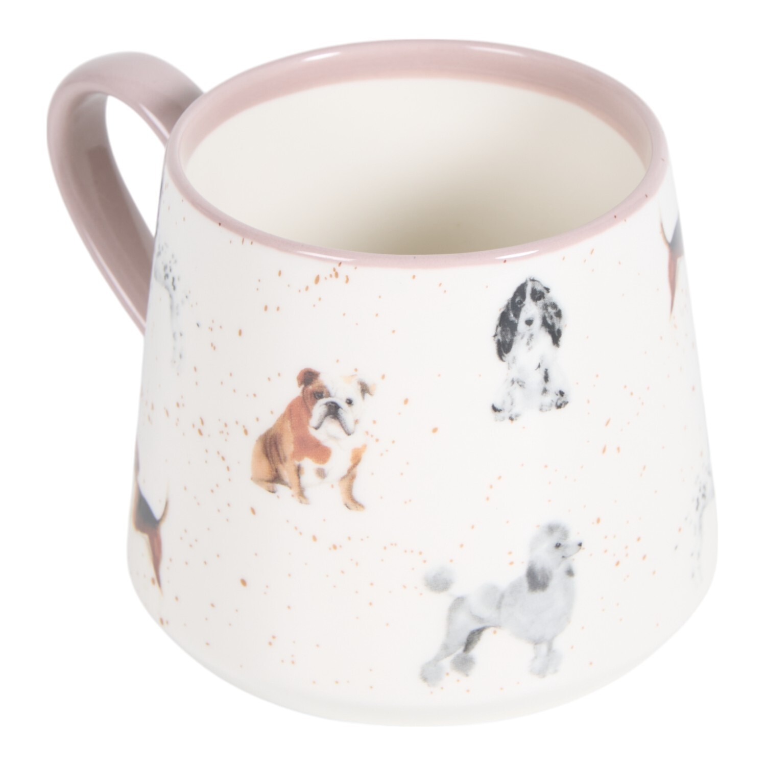 Dog Print Speckled Stoneware Mug 400ml White Image 4