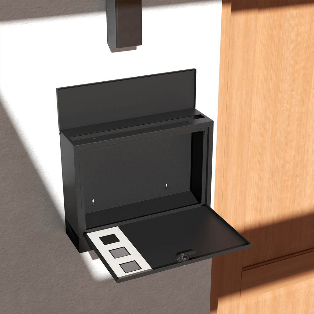 HOMCOM Wall Mounted Letterbox Mailbox with Windows and Keys Easy to Install Image 6