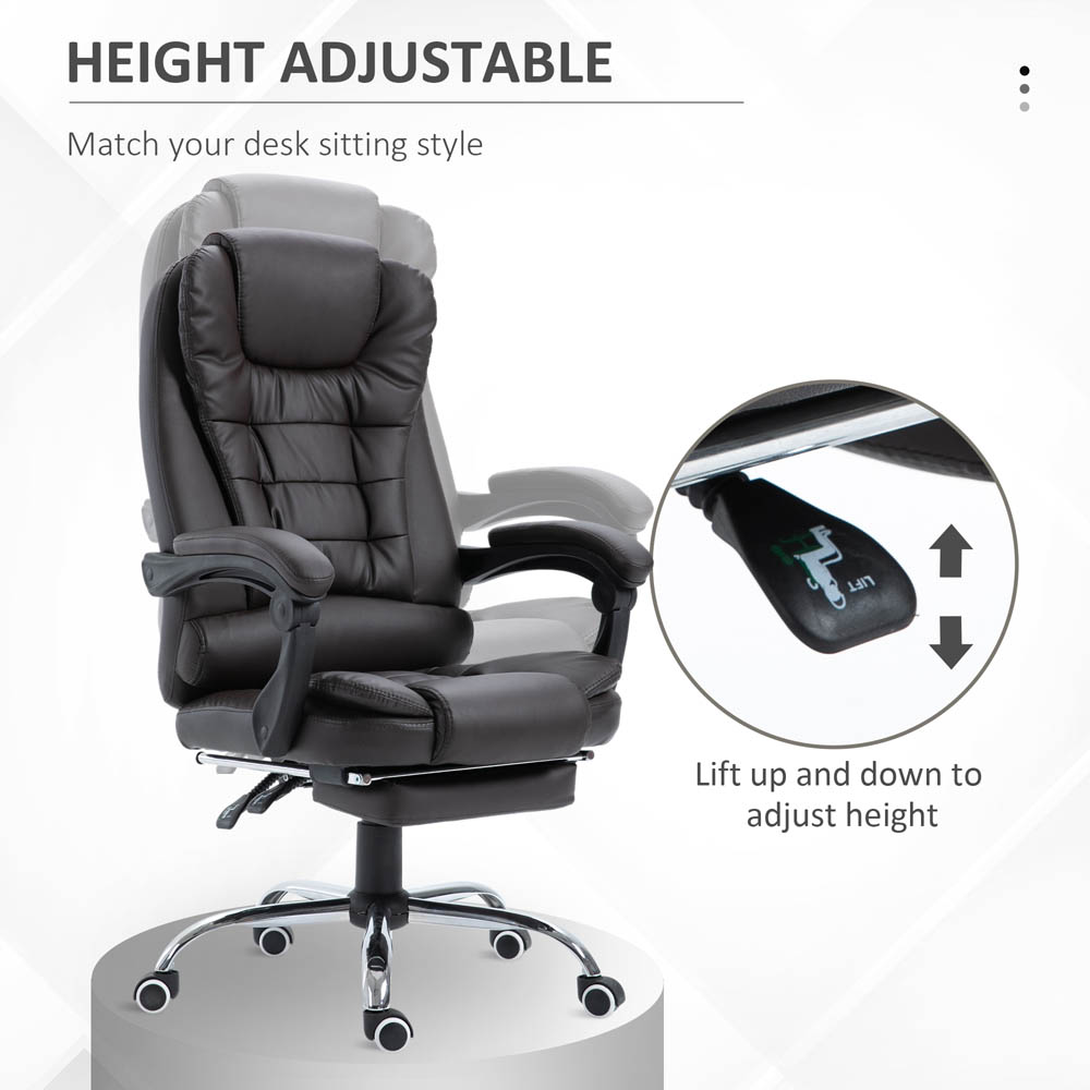 Portland Brown PU Leather Swivel Executive Office Chair Dark Brown Image 5
