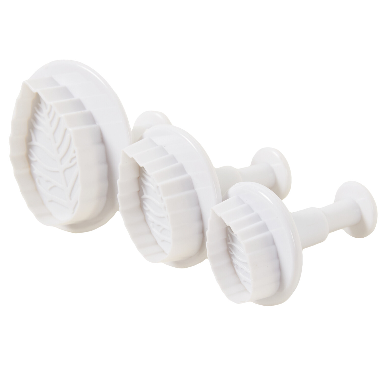 Set of 3 Leaf Shape Cutters - White Image 4