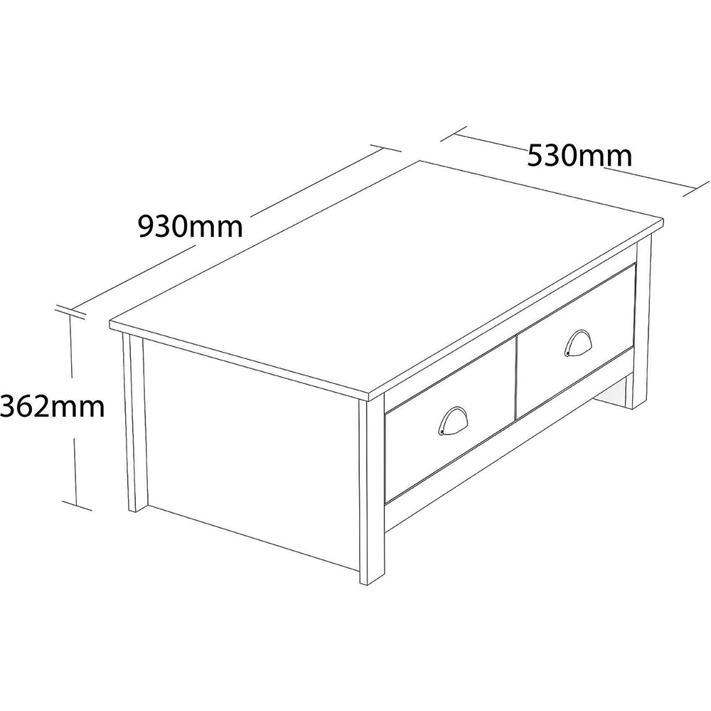 Lexington 2 Drawer Grey Coffee Table Image 7