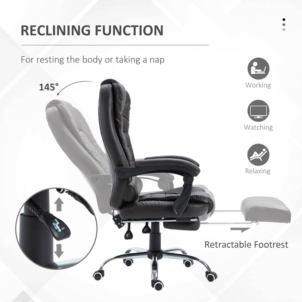 Portland Brown PU Leather Swivel Executive Office Chair Dark Brown Image 4