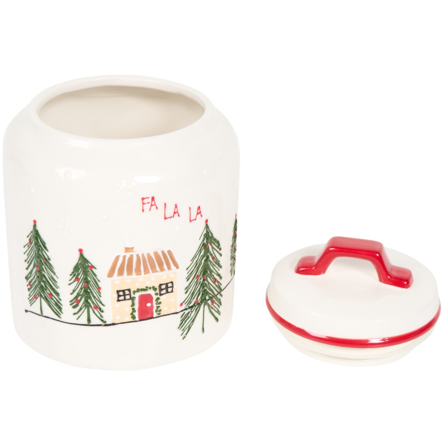 Festive Stone Fa La La Cookie Jar White Image 4