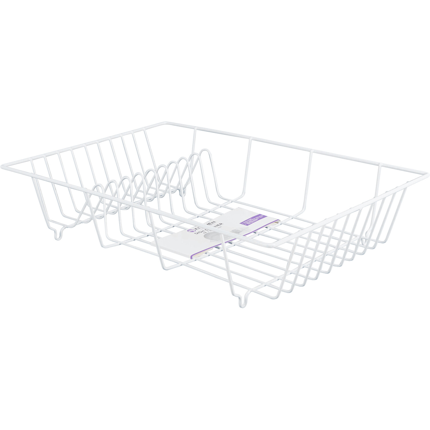White Metal Wire Dish Drainer - White Image 3