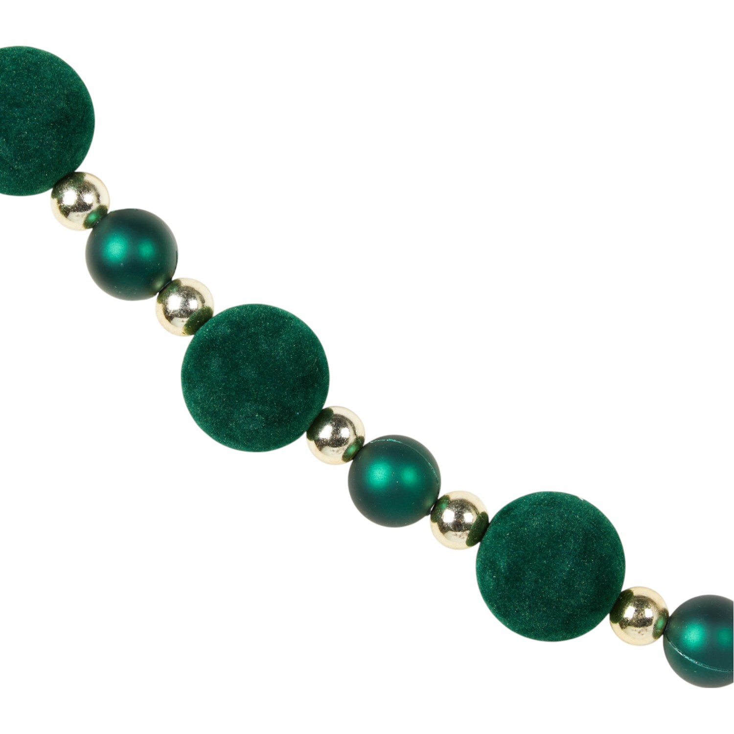 Flocked Beaded Garland Emerald Image 3