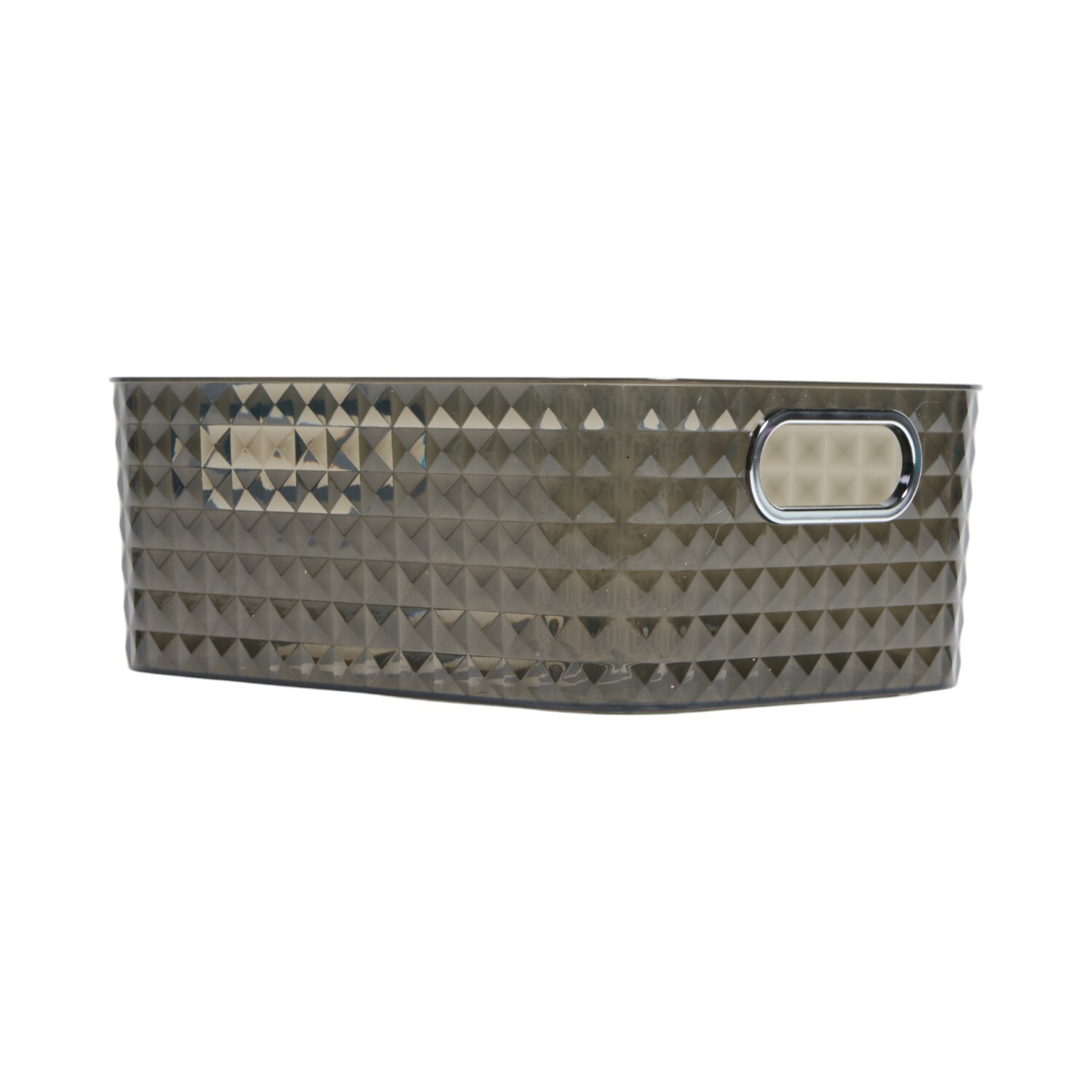 Diamond Storage Basket Grey and Clear Small Image 2