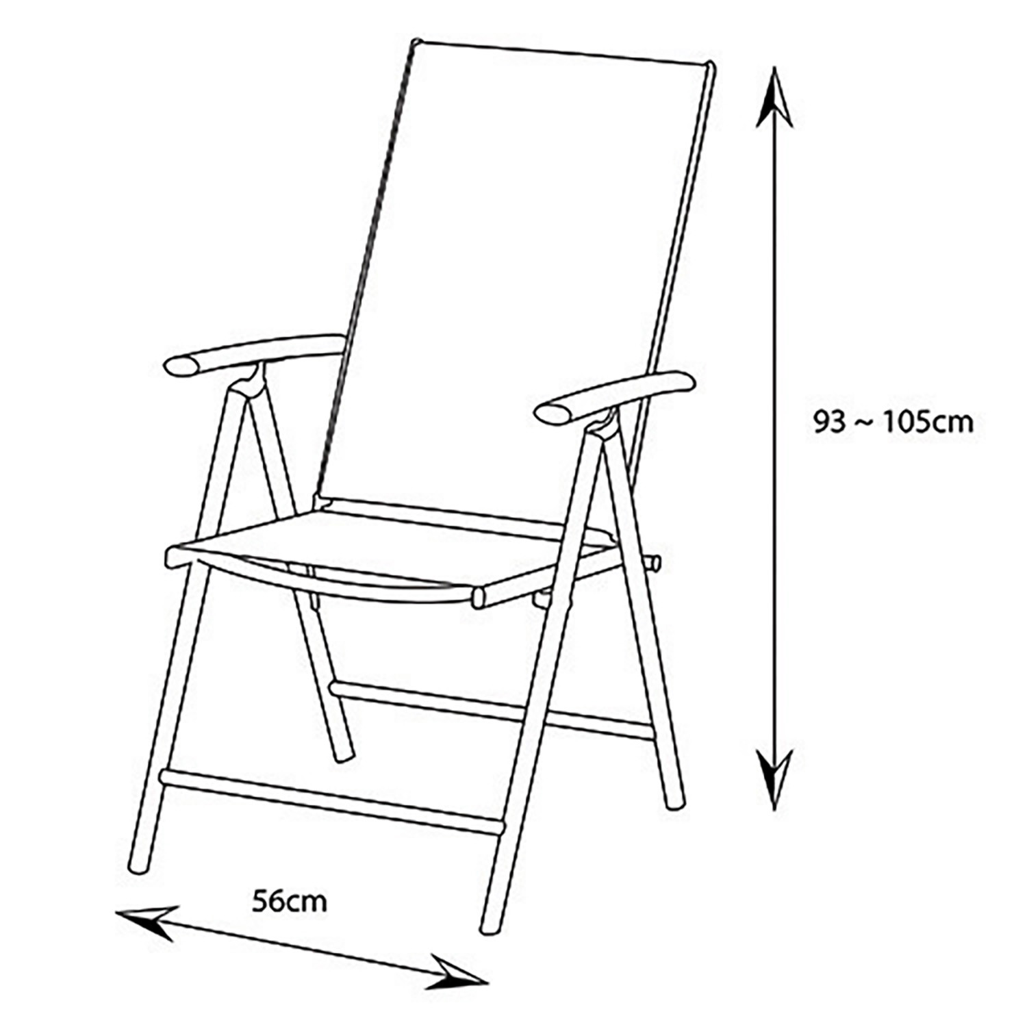 Malay Outdoor Essentials Rio 5 Position Grey Garden Chair Image 2