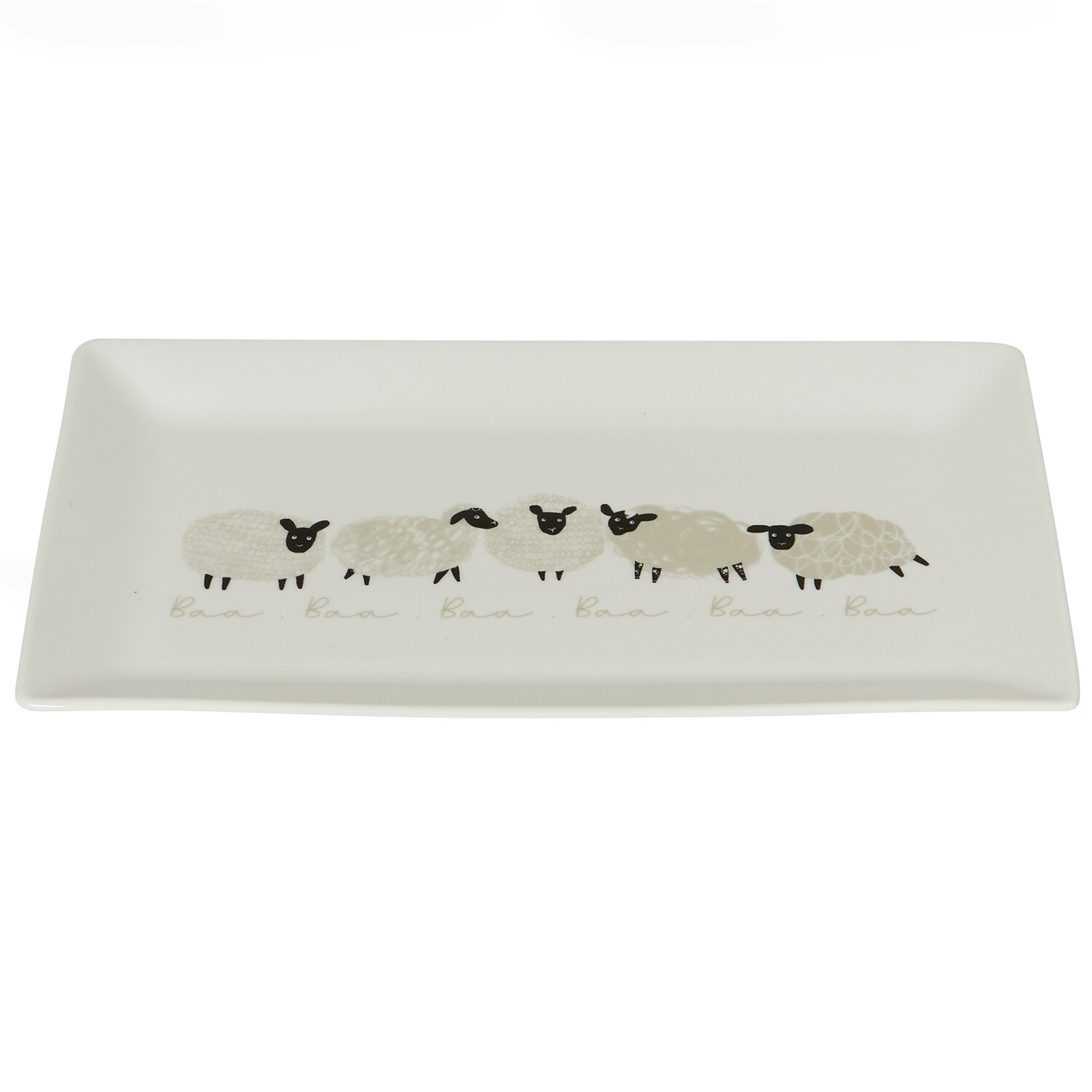 Highland Flock Large Rectangular Platter - White Image 2