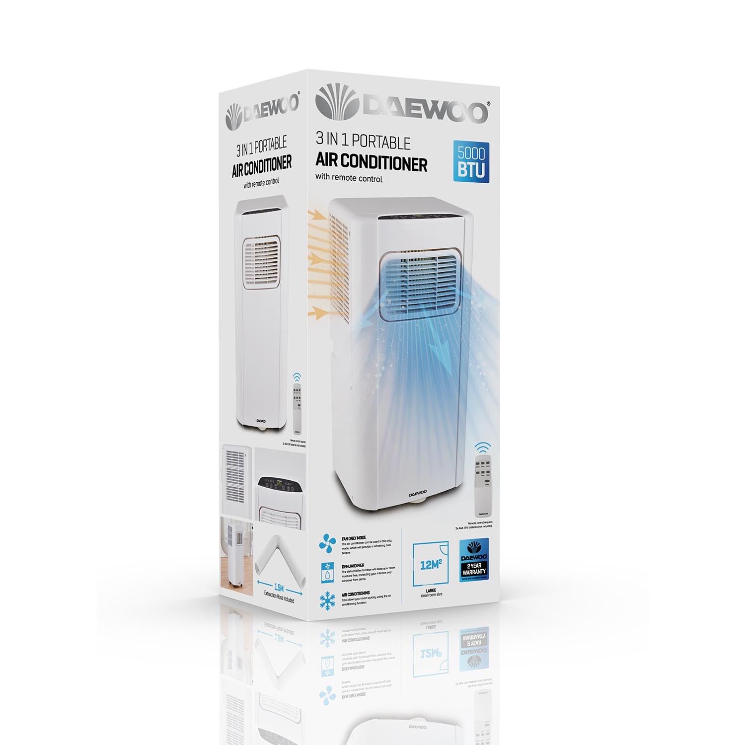 Daewoo White 5000BTU 3 in 1 Air Conditioner Image 3