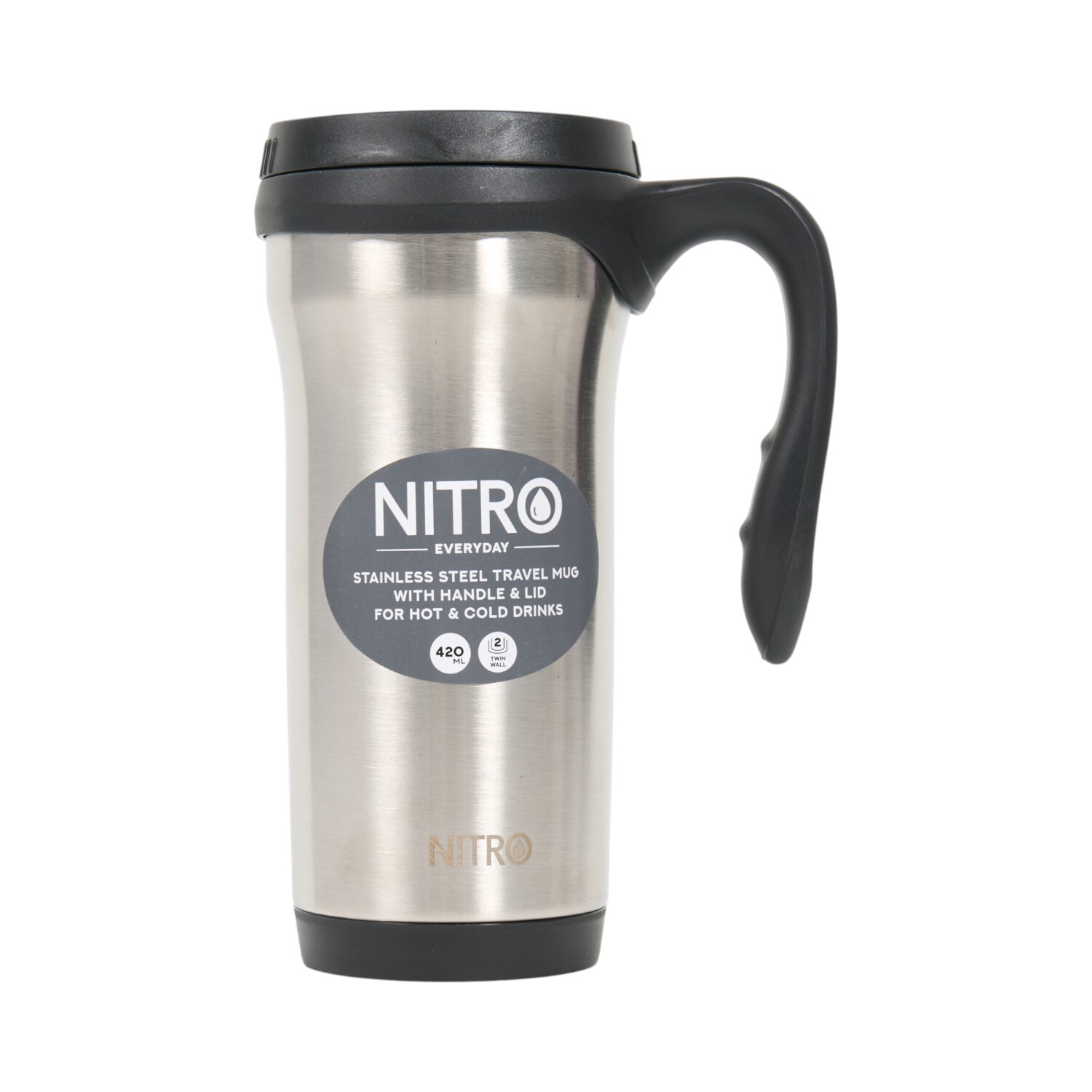 Nitro Double Wall Travel Mug Silver Image 1