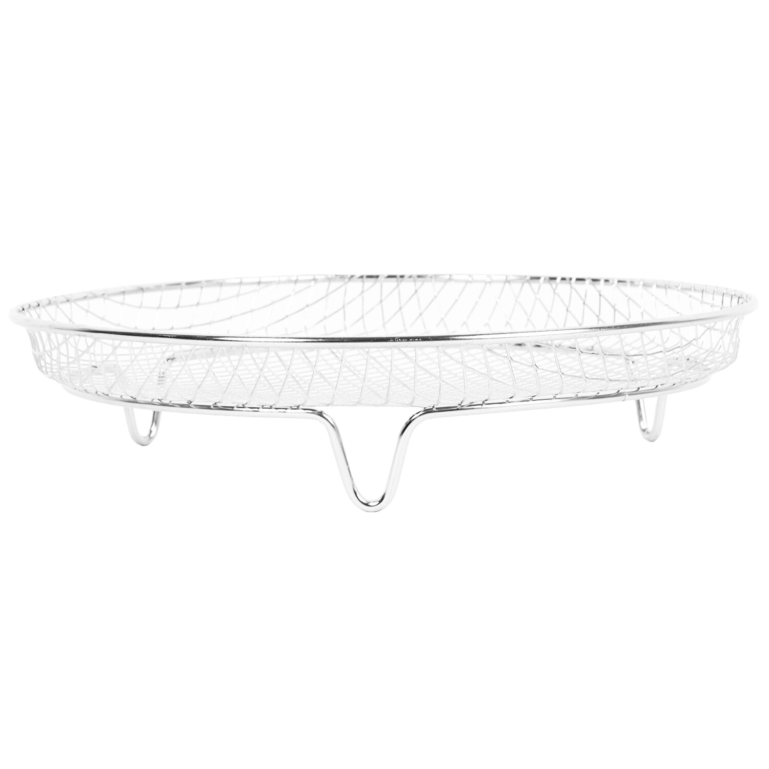 Pack of 3 Stackable Round Wire Air Fryer Racks - Silver Image 6
