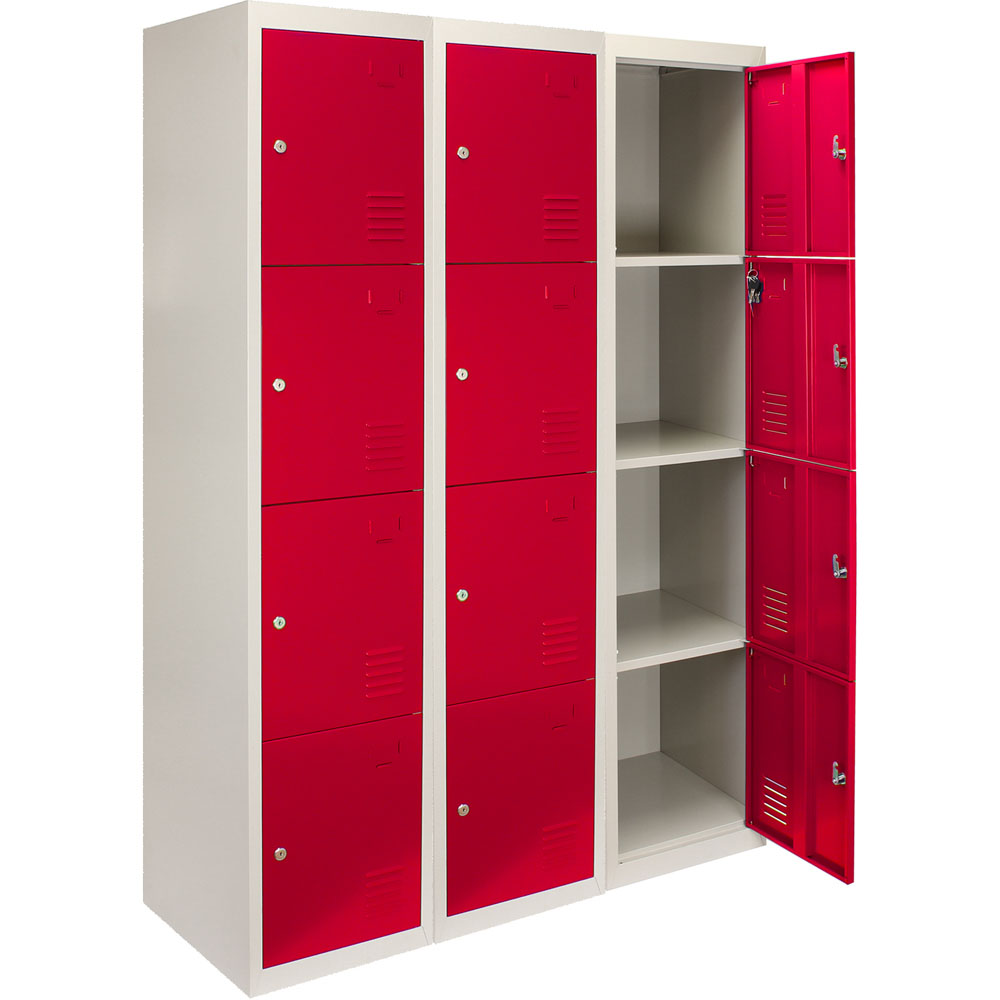 Monstershop 4 Door Red Metal Storage Locker Image 4