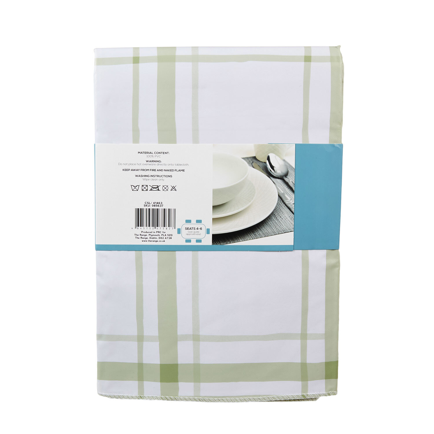 Gingham Wipe Clean Tablecloth - Green Image 2
