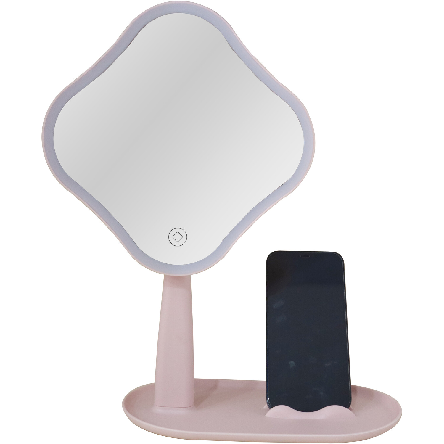 Pink LED Mirror With Phone Holder - Pink Image 4