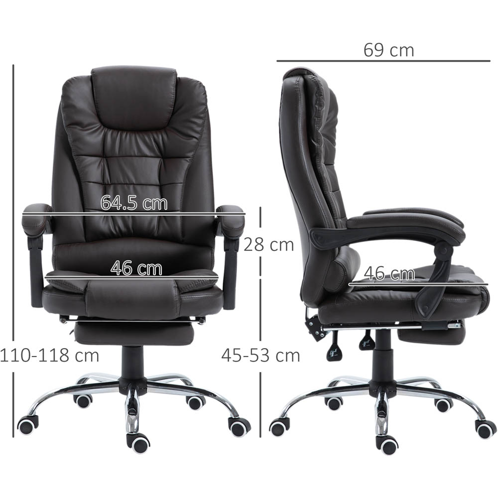 Portland Brown PU Leather Swivel Executive Office Chair Dark Brown Image 7