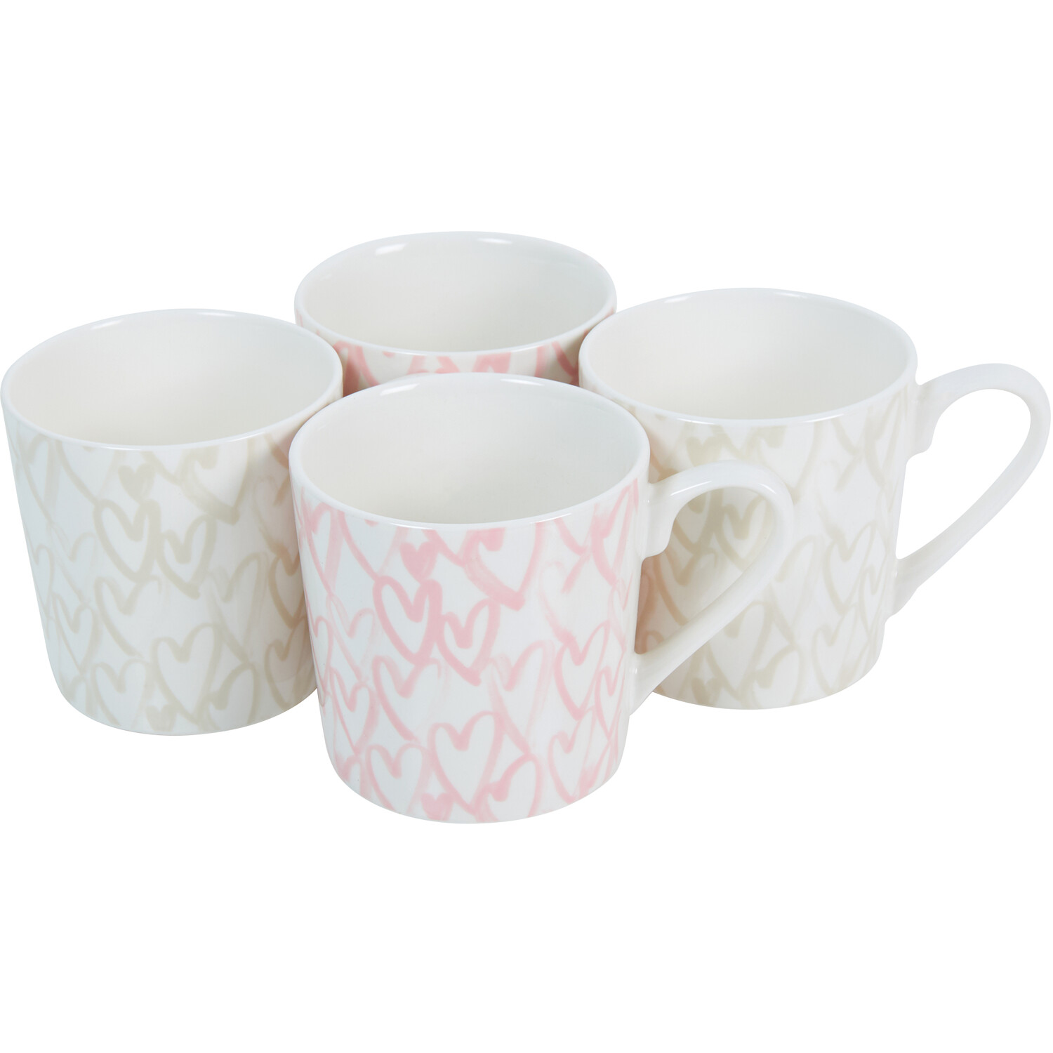 Pack of 4 Gold Heart Conical Mugs Image 6