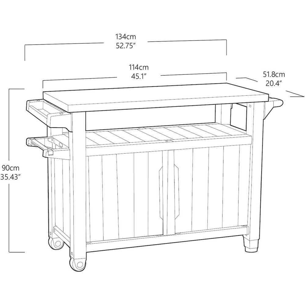 Keter Unity XL BBQ Table Black Image 3