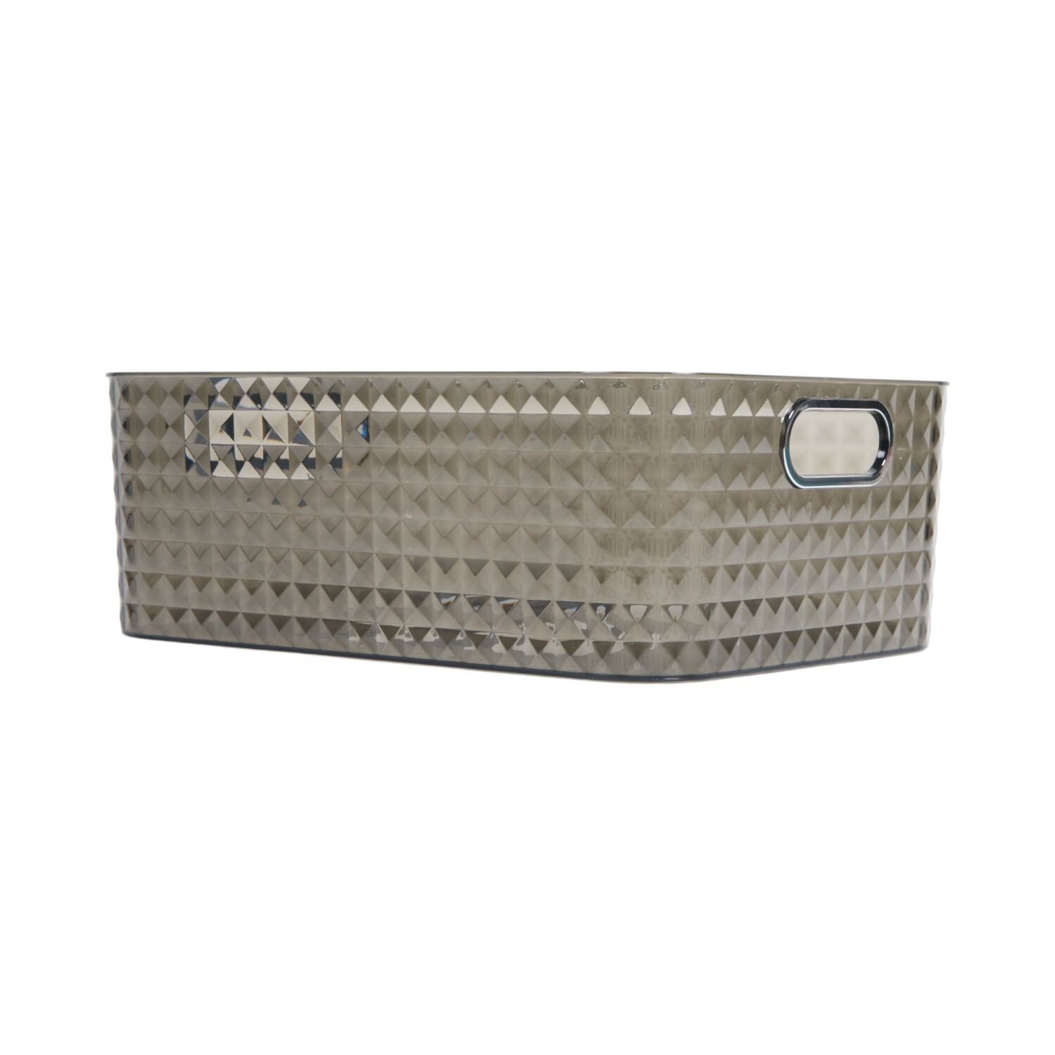 Diamond Storage Basket Grey and Clear Medium Image 2