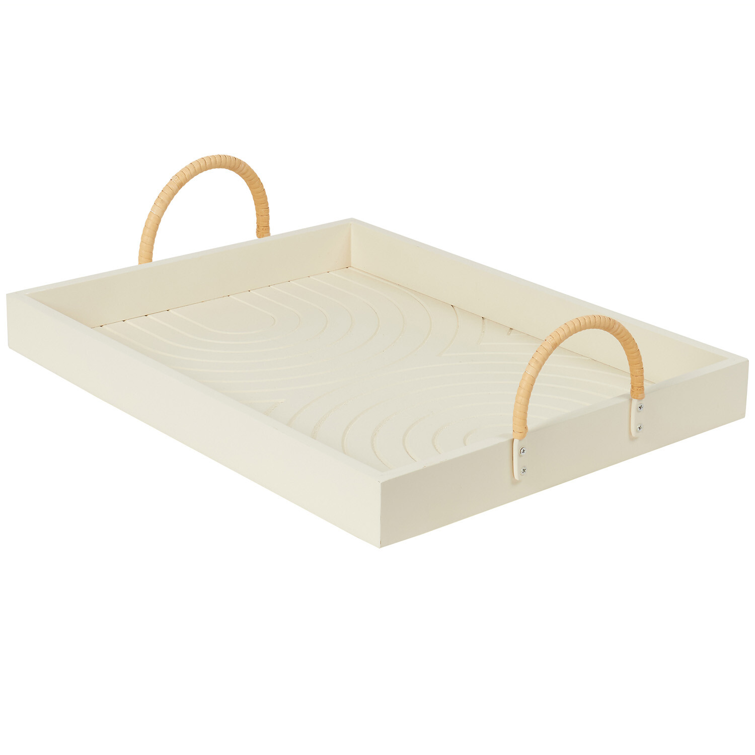Orla Wooden Tray - Cream Image 2