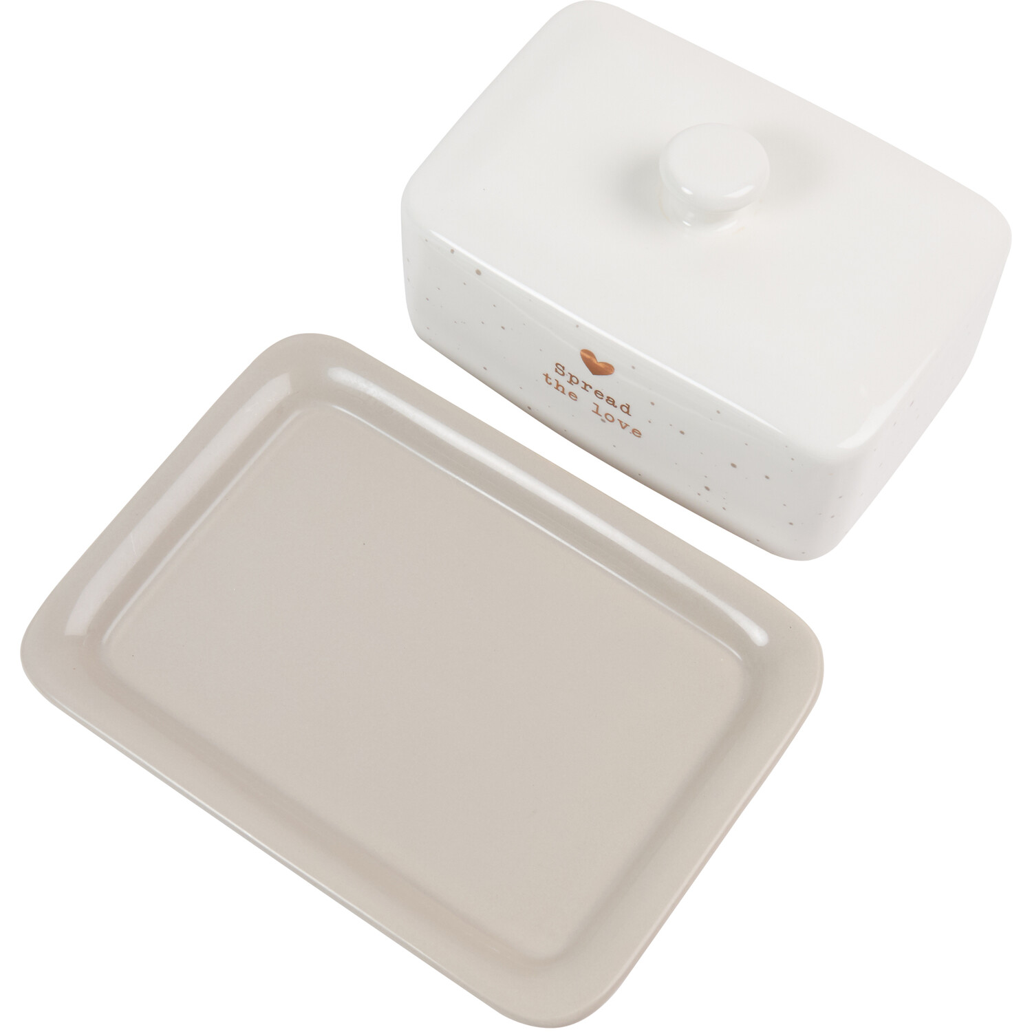 Gold Heart Butter Dish Image 3