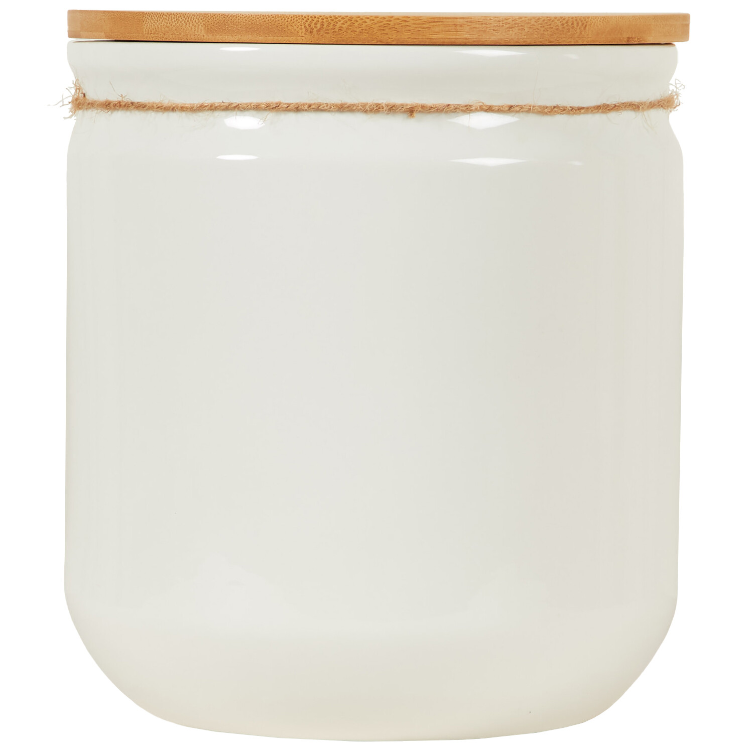 Daisy Farm Bread Canister with Twine - White Image 3