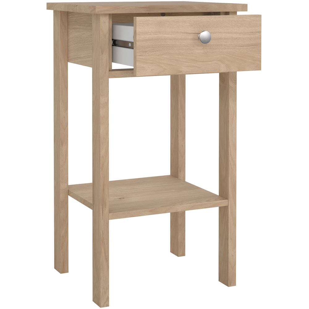 Furniture To Go Madrid Jackson Hickory Oak Single Drawer Bedside Table Image 6