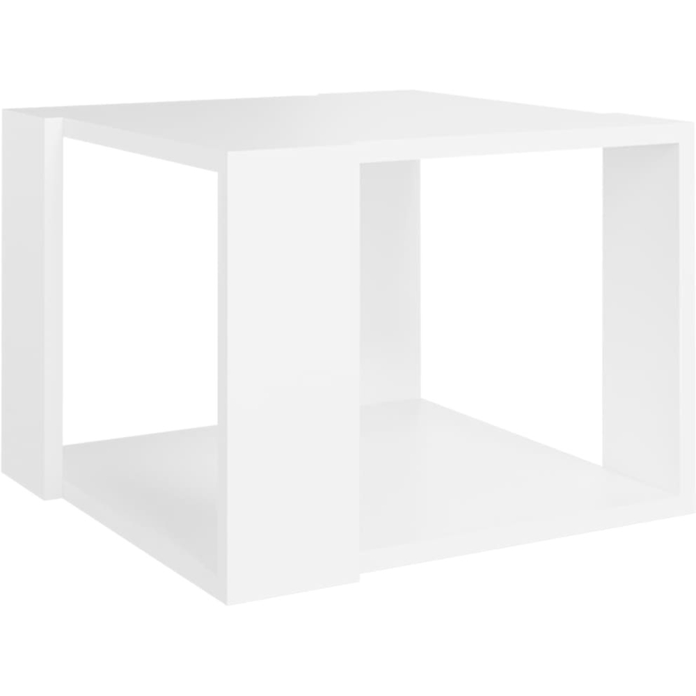 Walplus 2-Tier White Square Coffee Table Image 2