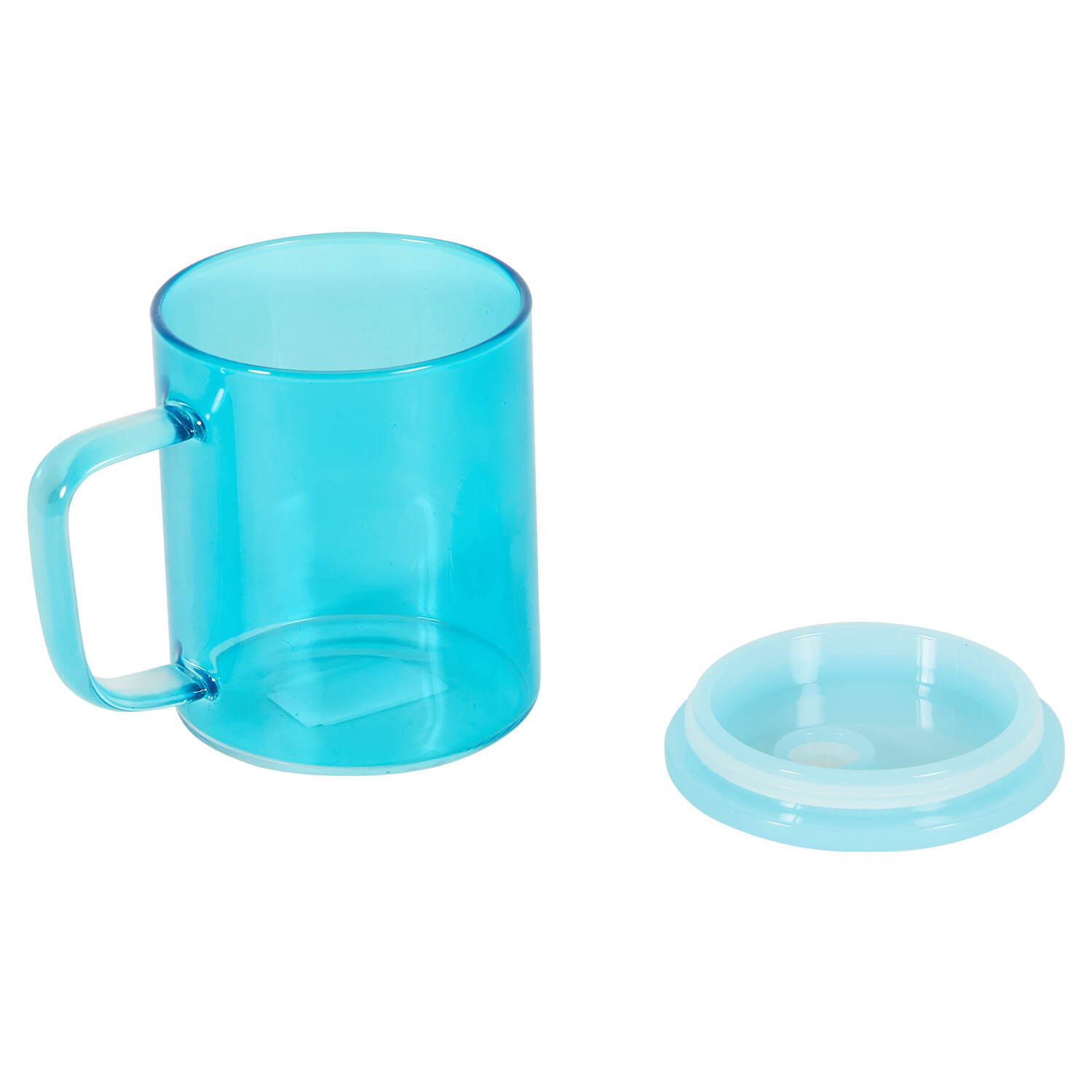Colour Glass Mug with Plastic Lid 450ml - Multicolour Image 2