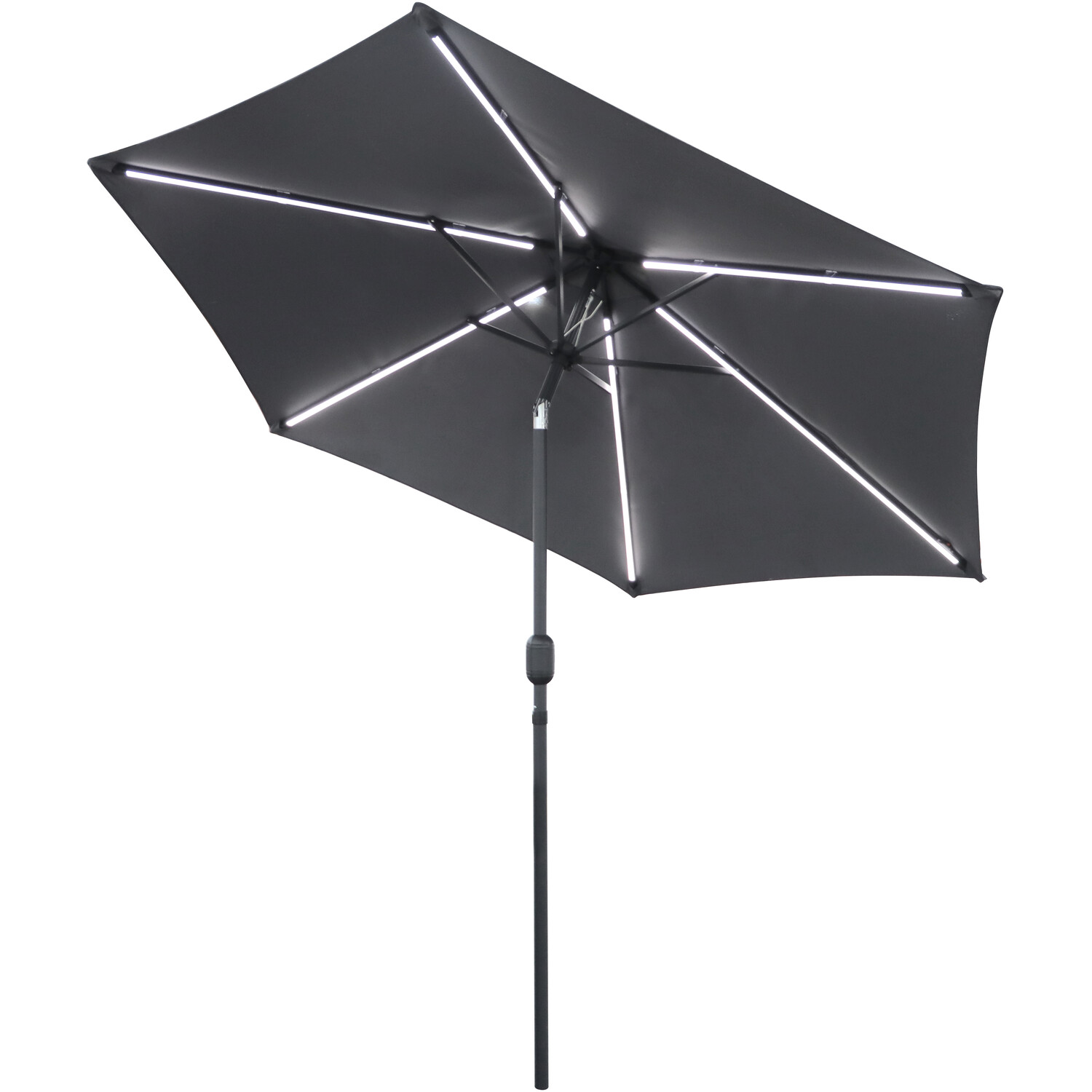 Outdoor Essentials Grey Removable LED Parasol 2.7m Image 7