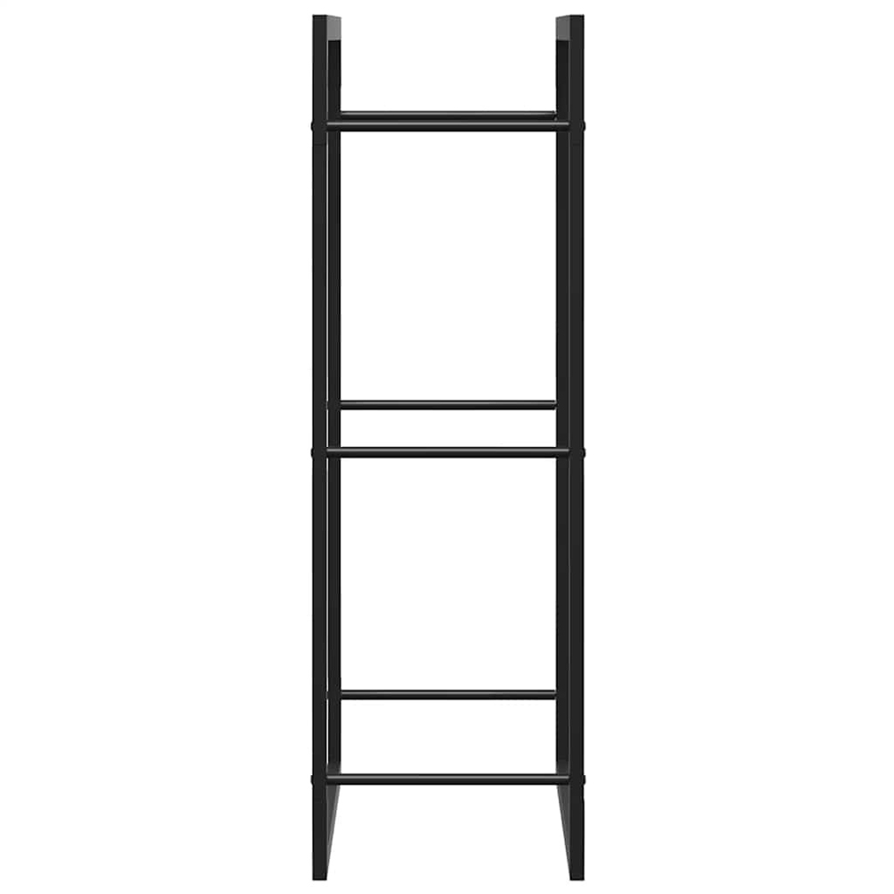 Walplus Matt Black Firewood Log Holder 50 x 28 x 94cm Image 6