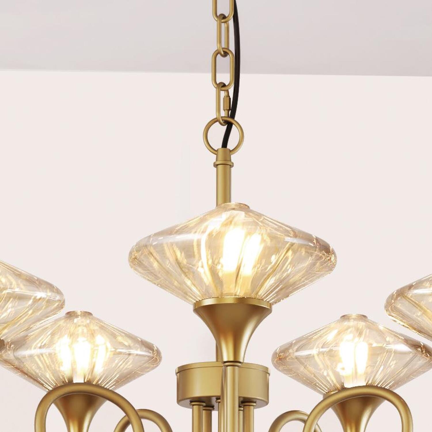 Charlotte 5 Arm Ceiling Light Gold Image 5
