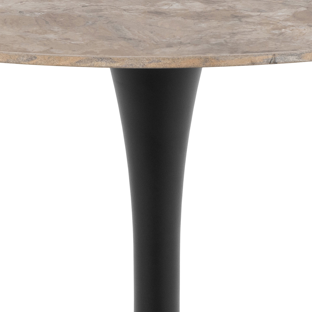 Furniture To Go Malta Brown and Black Ceramic 4 Seater Round Dining Table Image 5