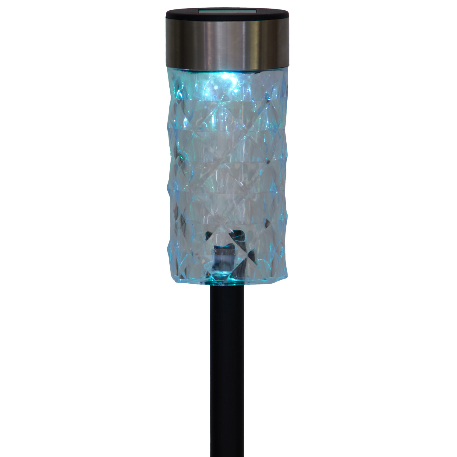 2 in 1 Solar Crystal Effect Light - Black and Clear Image 2