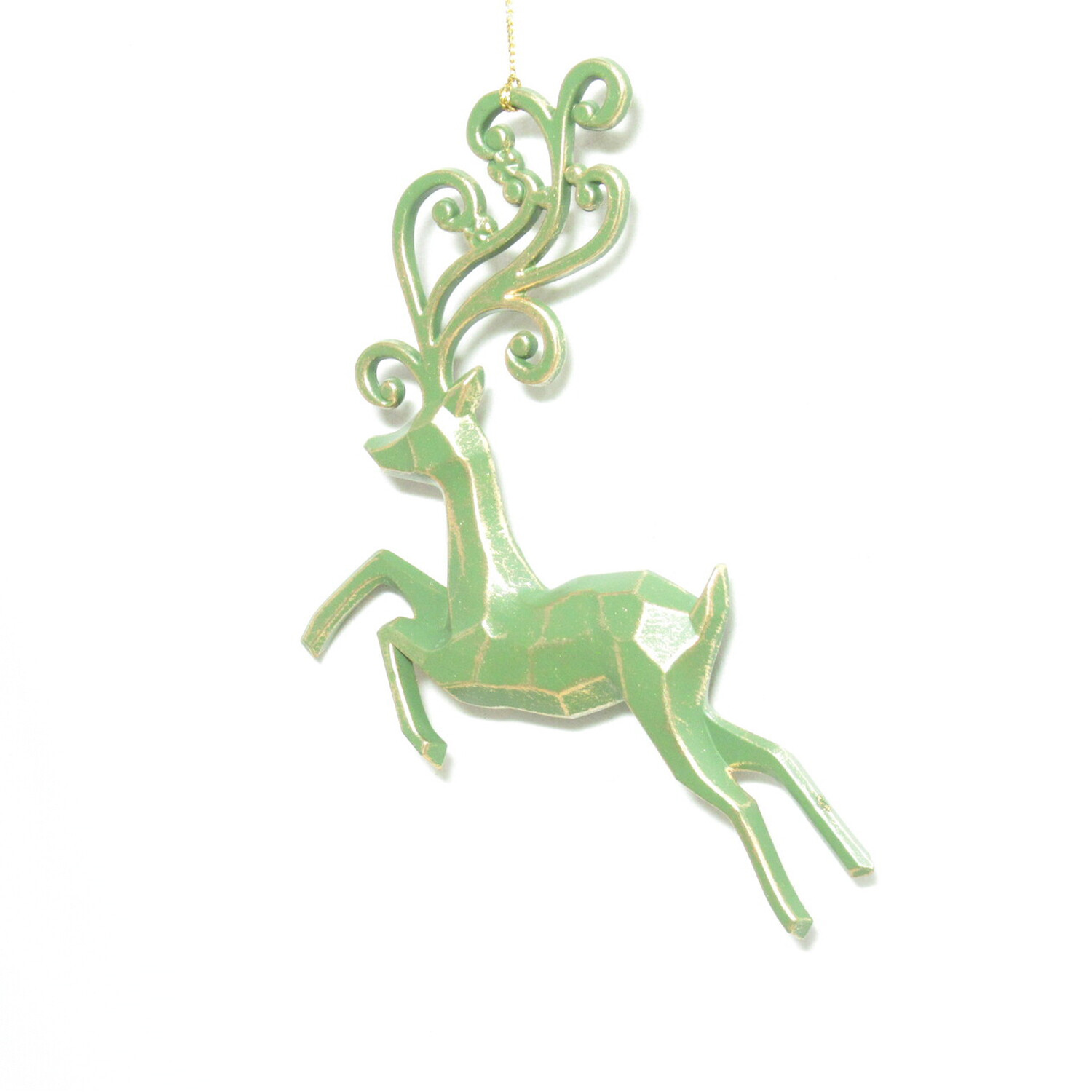 Brushed Gold Reindeer Hanging Decoration Image 5