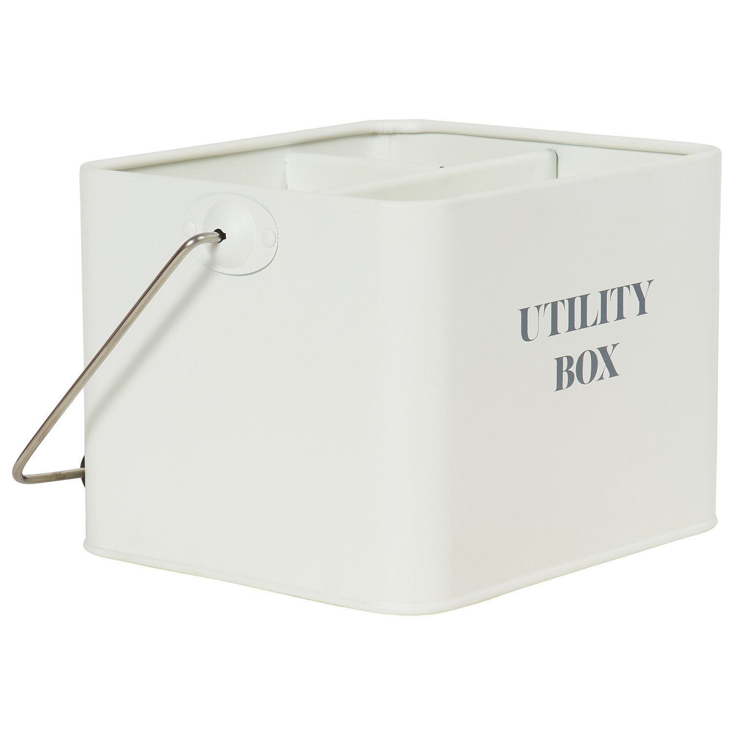 Sanctuary Utility Caddy with Dark Wood Handle - White Image 2