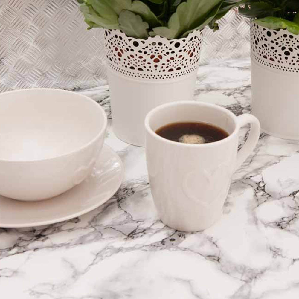 d-c-fix Marmi White Sticky Back Plastic Vinyl Wrap Film 67.5cm x 2m Image 3