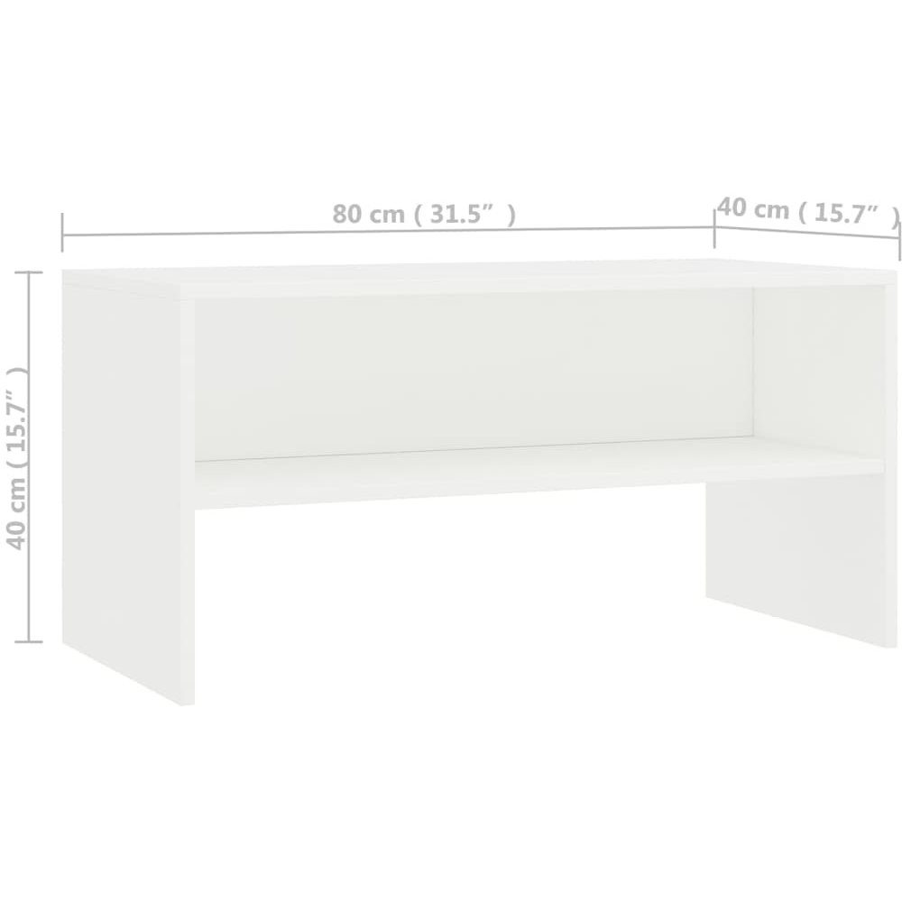 Walplus Single Shelf White TV Cabinet Image 6