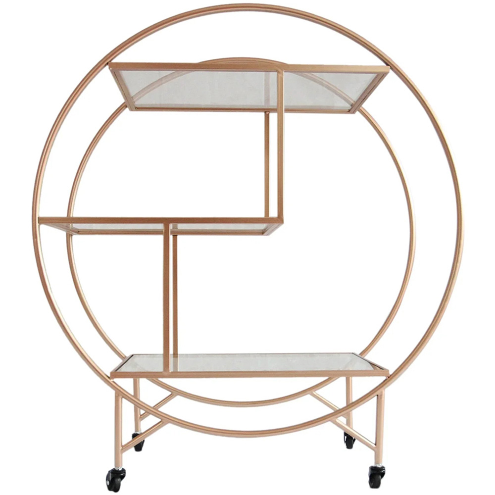 MonsterShop Rose Gold 3-Tier Large Bar Cart Image 3