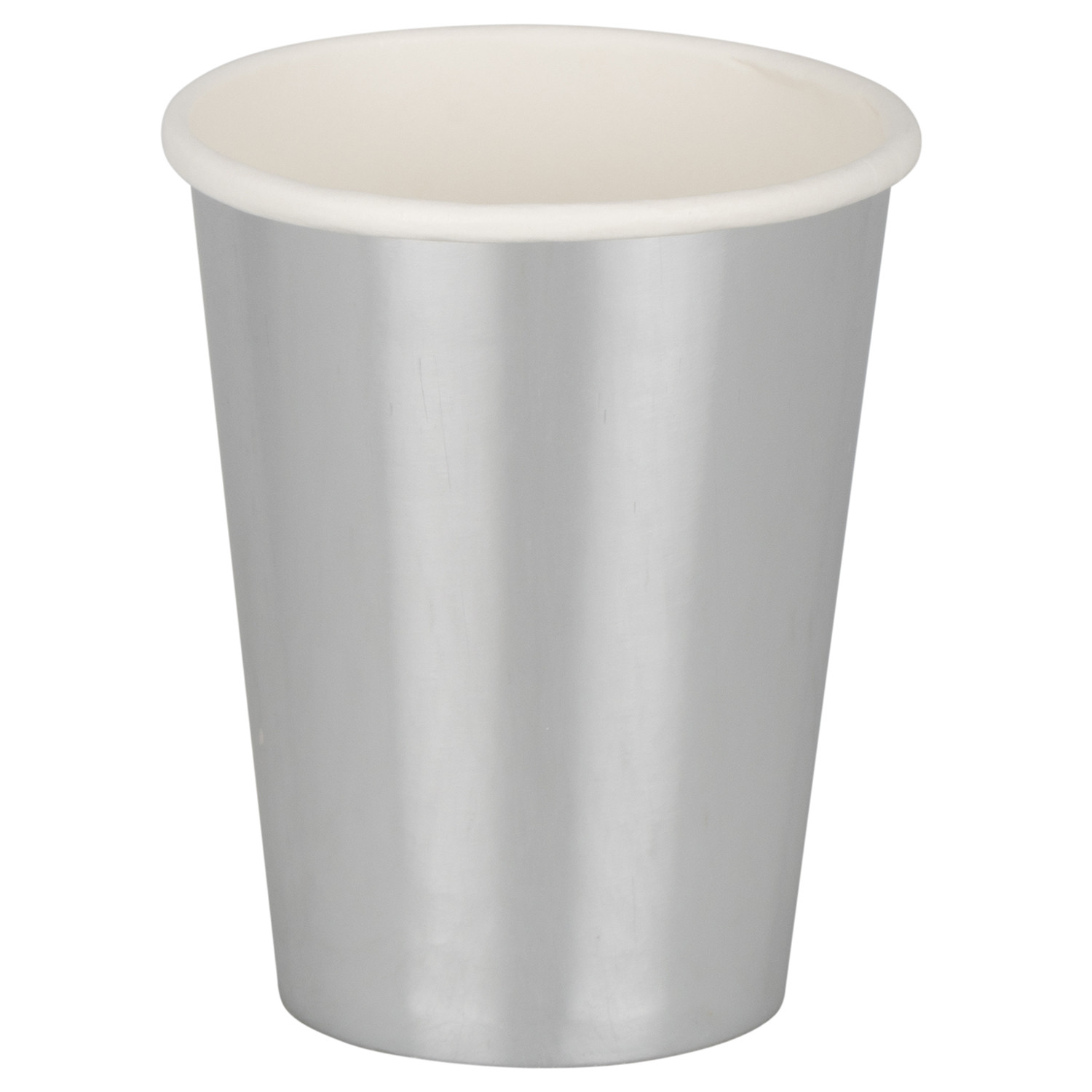 My Home Pack of 10 Metallic Paper Cups - Silver Image 2