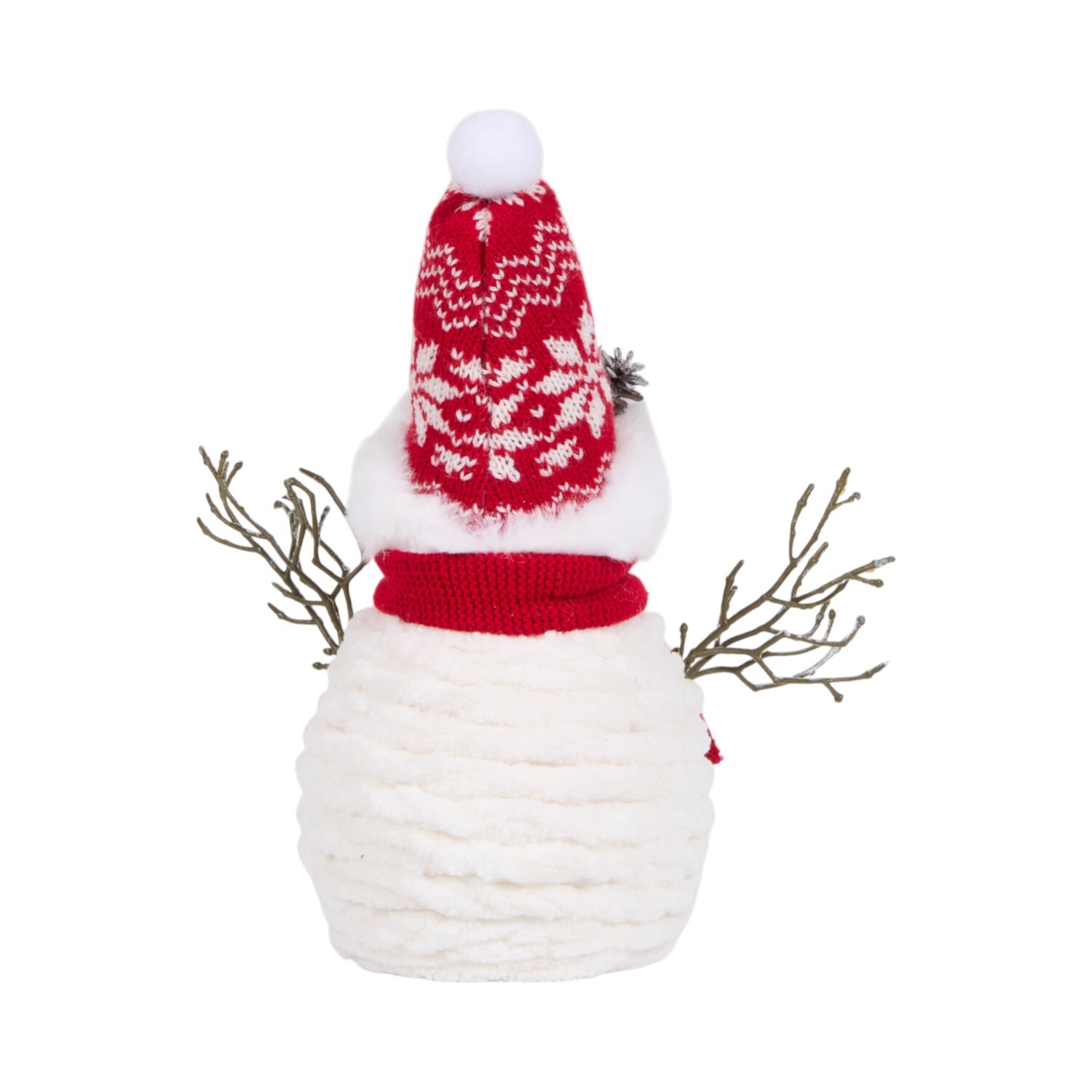Festive Snowman Standing Decoration White and Red Image 3