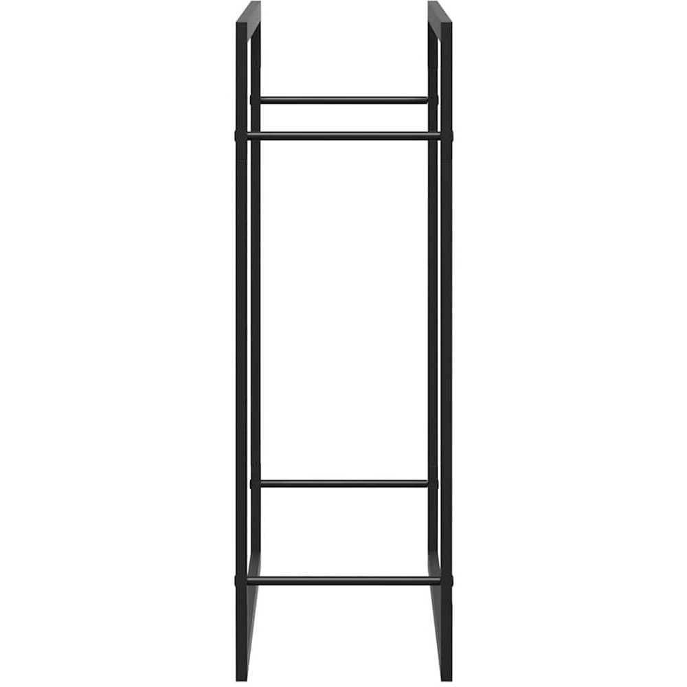 Walplus Matt Black Steel Firewood Log Holder 80 x 28 x 86cm Image 6