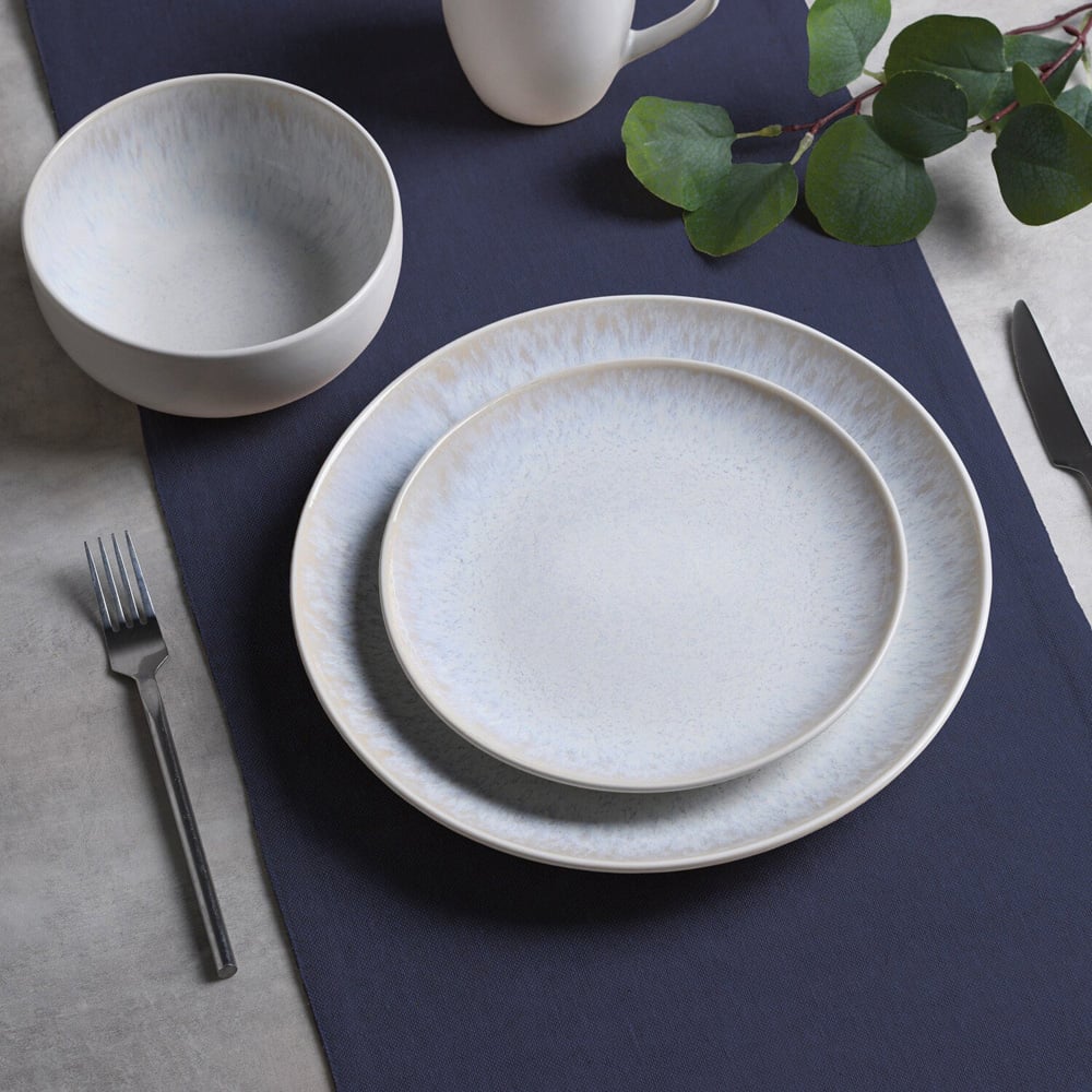12 Piece White Textured Dinner Set - White Image 5